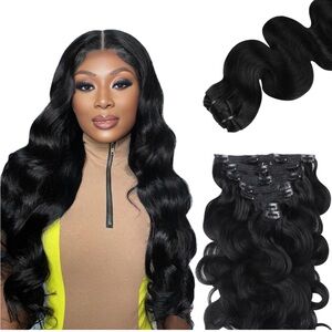 HUMAN HAIR 18 body wave clip in extensions